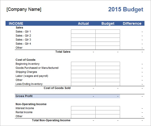 income and expense template excel free