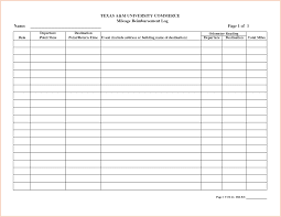 Easy Mileage Reimbursement Sheet Template