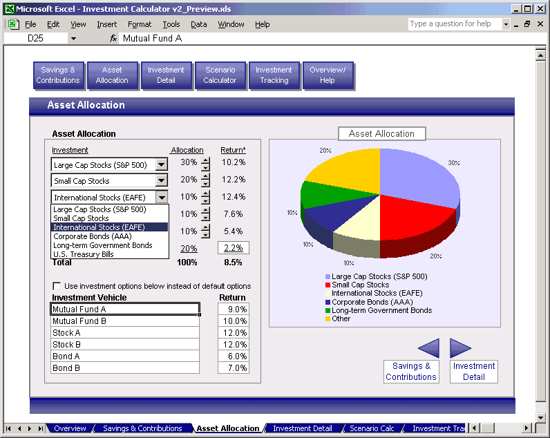 Excel Asset Allocation Tool