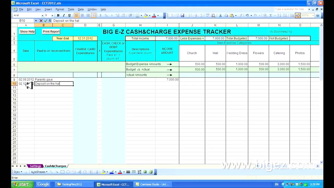 track expenses with excel