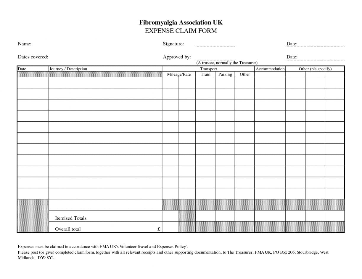 Expense Claim Form Template Microsoft Office 1