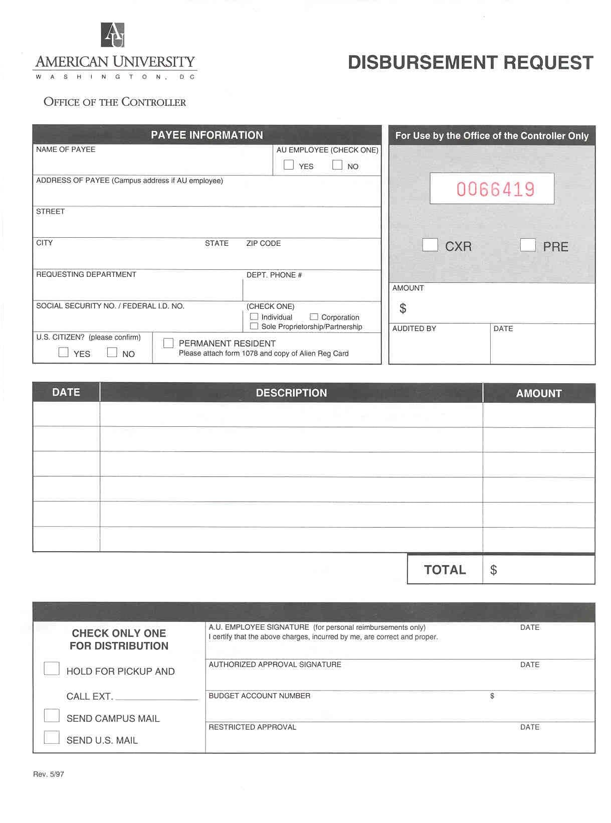 Expense Reimbursement Form Doc