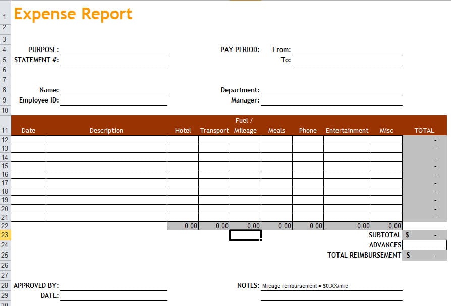 Expense Report Pdf 2