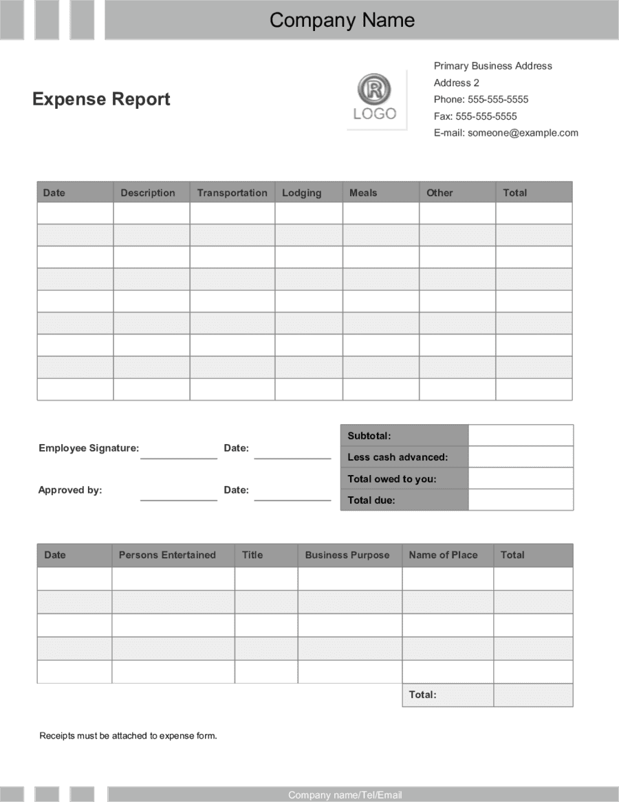 Expense Report Template Word 4