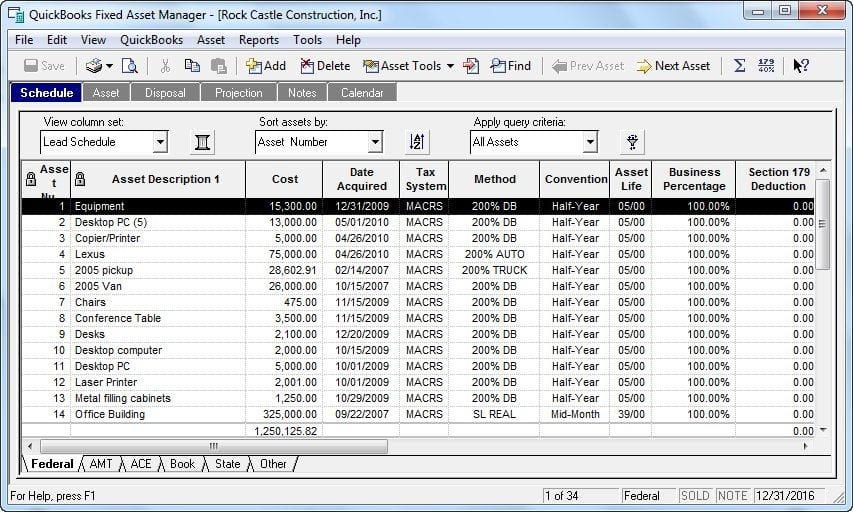Fixed Asset Inventory Template