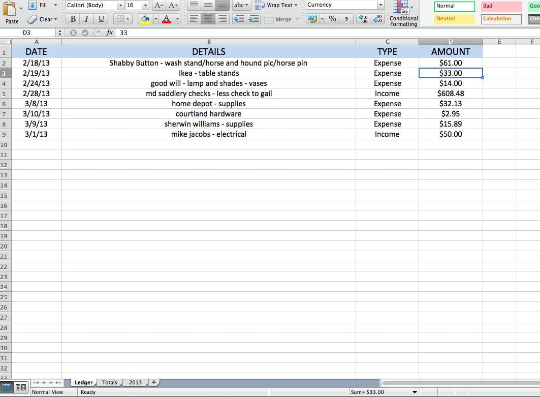 monthly expense spreadsheet excel with daily expenses