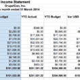 Monthly Income Statement Template