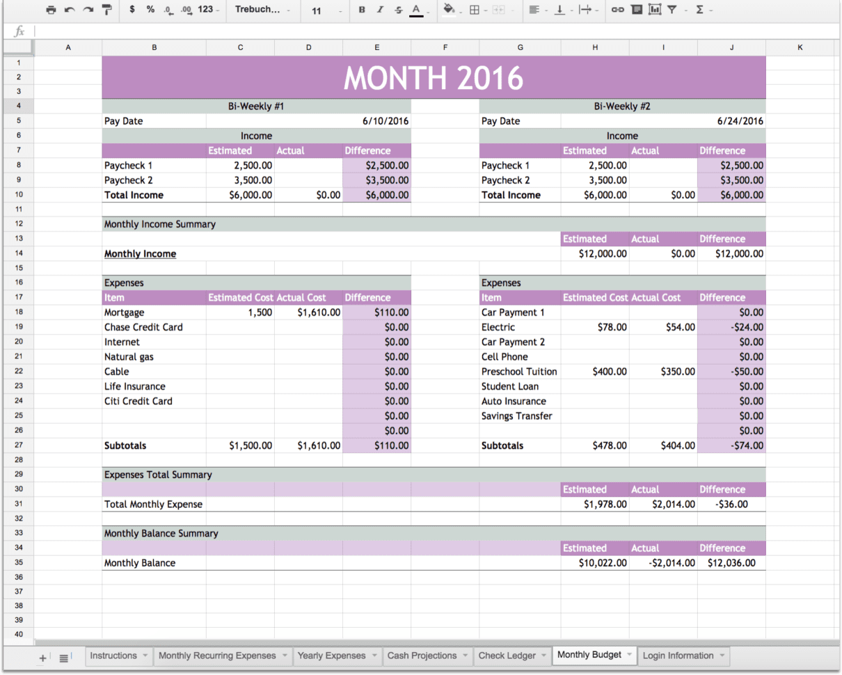 personal finance excel template excelxo com