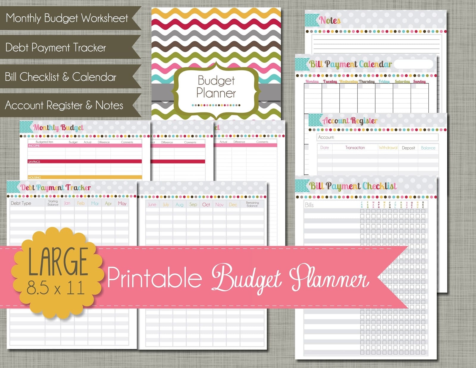 budget planner template printable