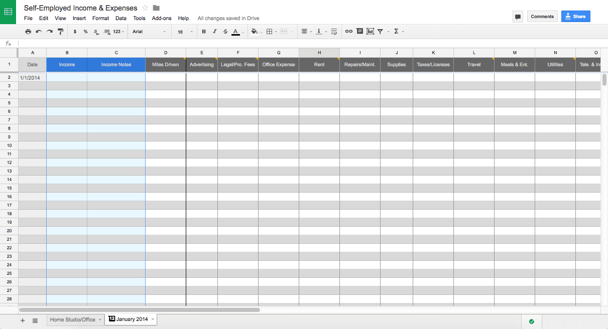 free spreadsheet template for expense and income for personal use