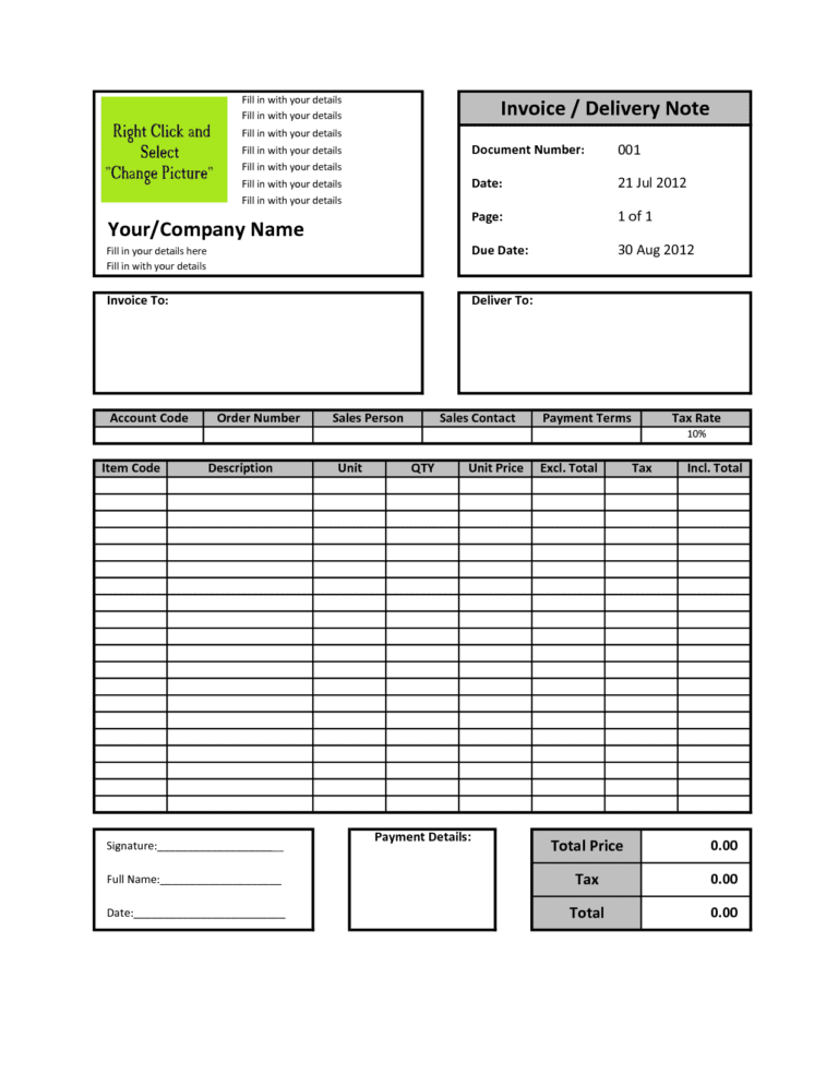 download template invoice excel
