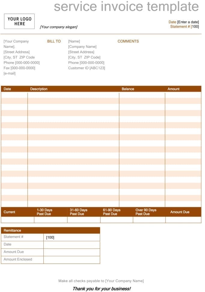 Blank Invoice Template Free —