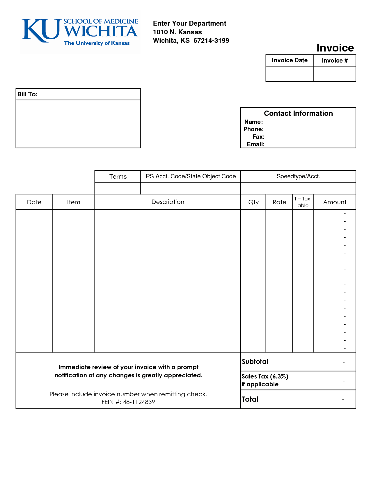 blank invoices