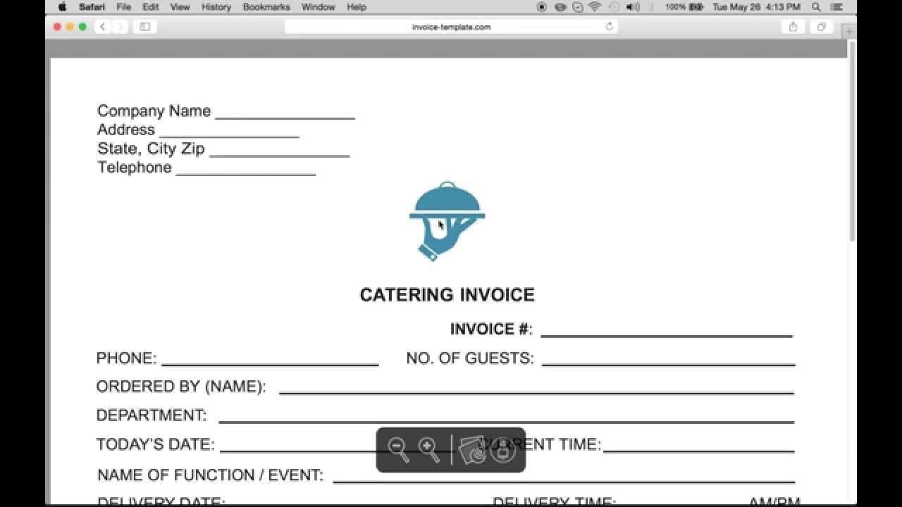 Catering Service Invoice