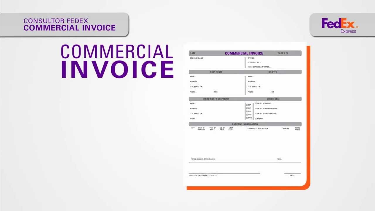 copy of fedex commercial invoice