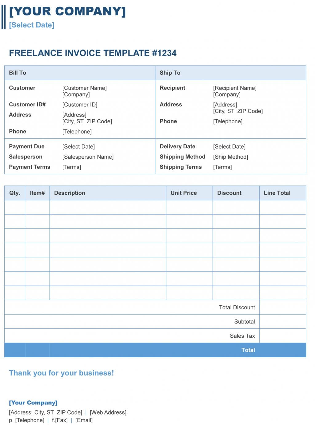 Free Construction Invoice Template —