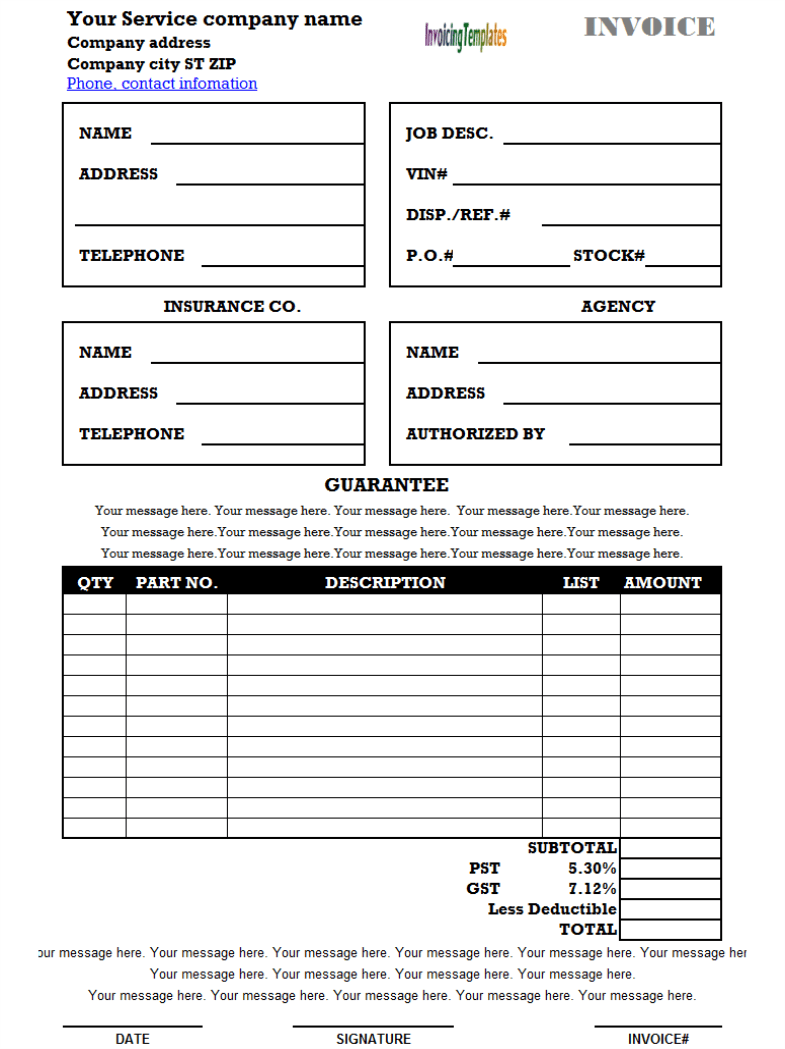 Free Invoice Forms