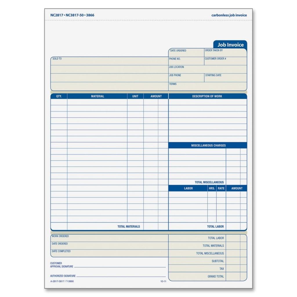 Job Invoice Template — excelxo.com