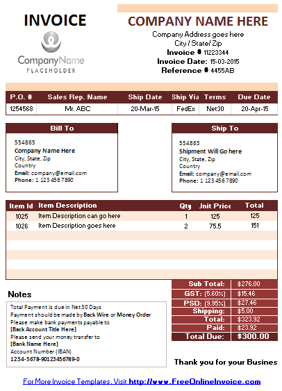 Free Printable Invoice