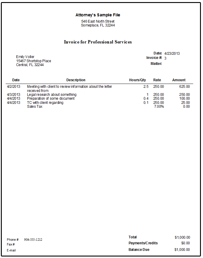 Free Service Invoice Template