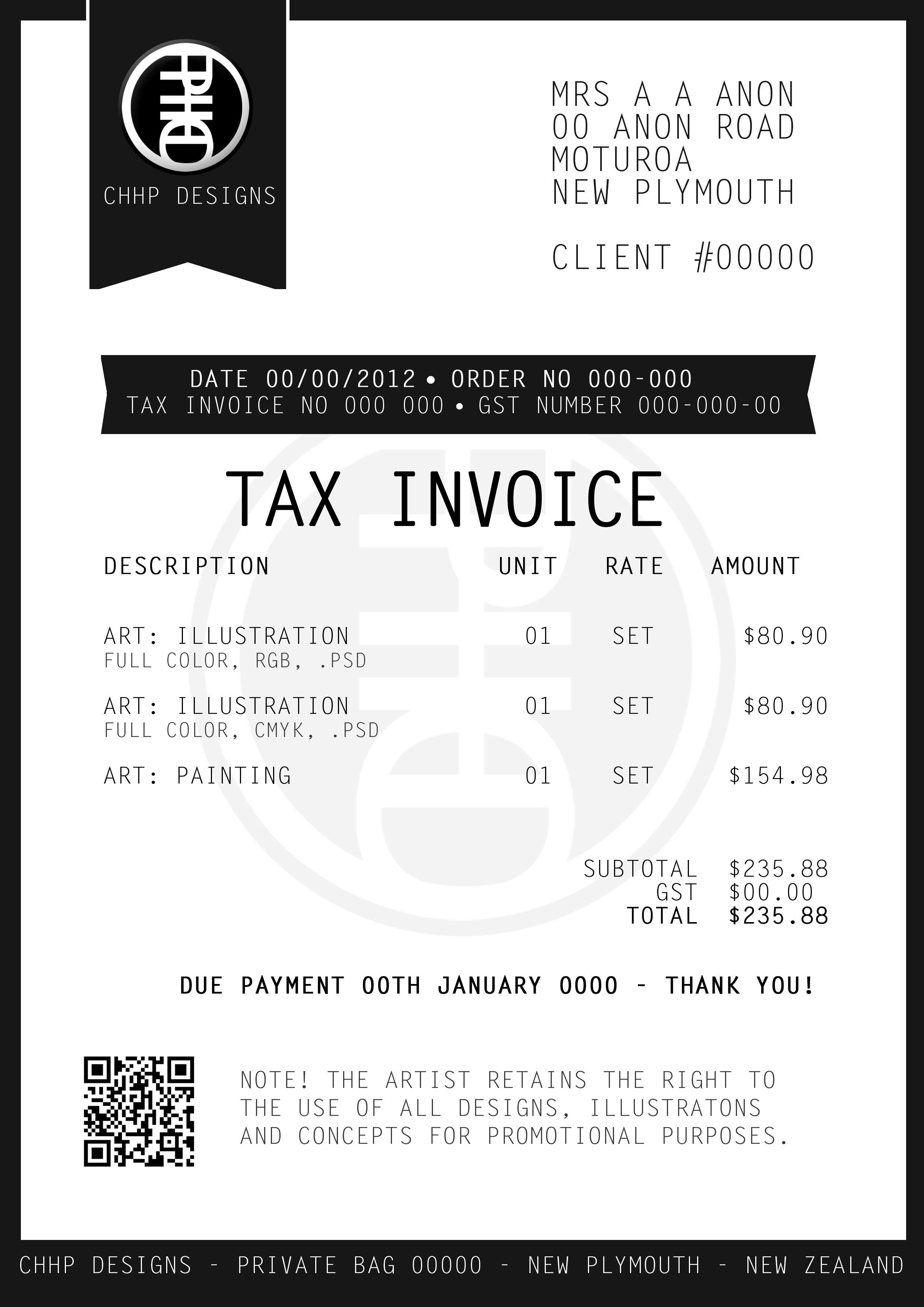 Makeup Invoice Template