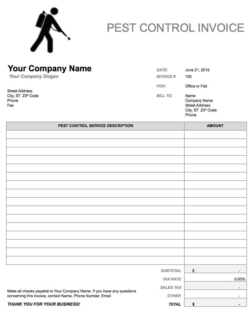 Hourly Invoice Templates Printable Free