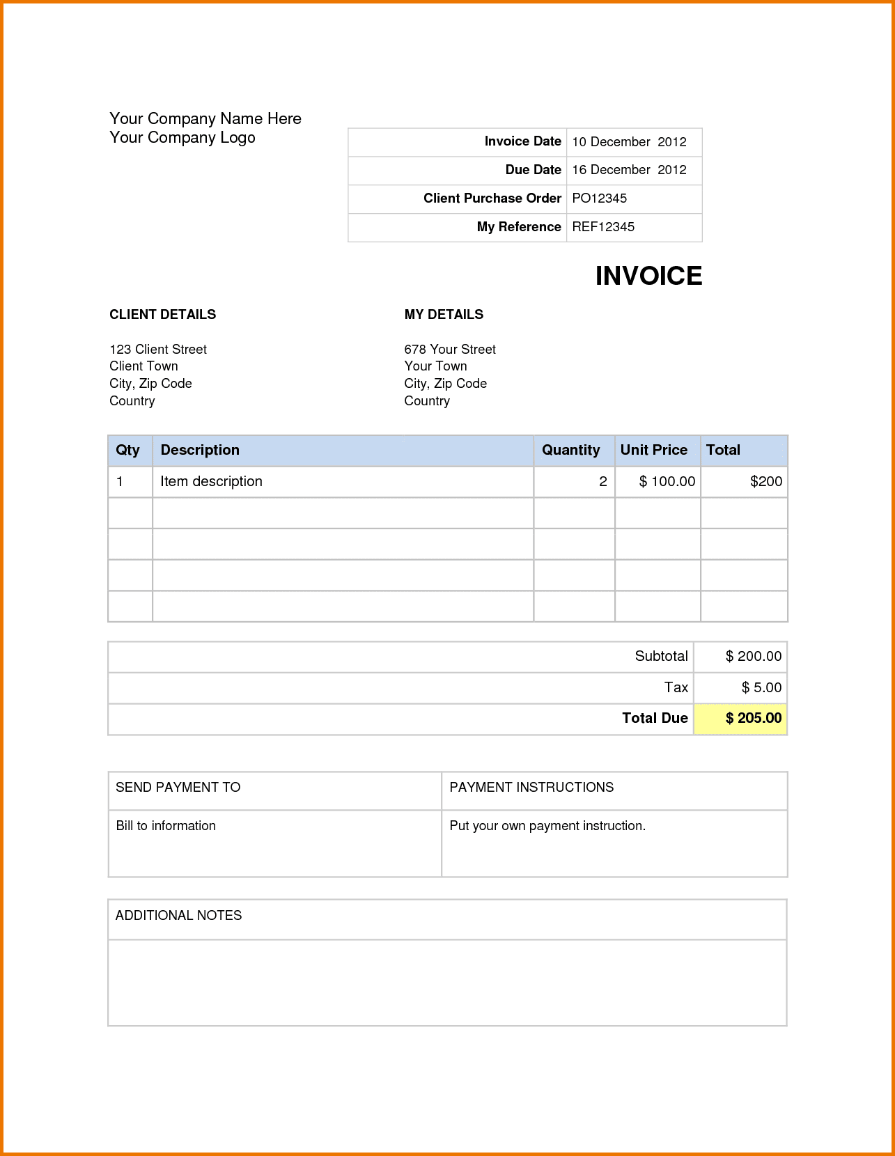 Invoice Templates Printable Free 1