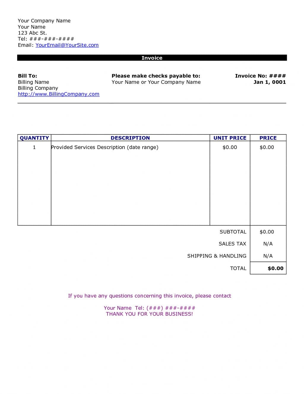 free invoice templates excel download