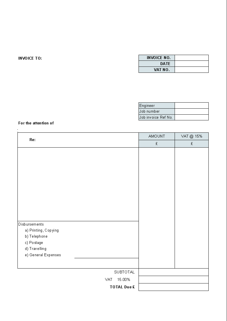 Invoice For Billable Hours Template