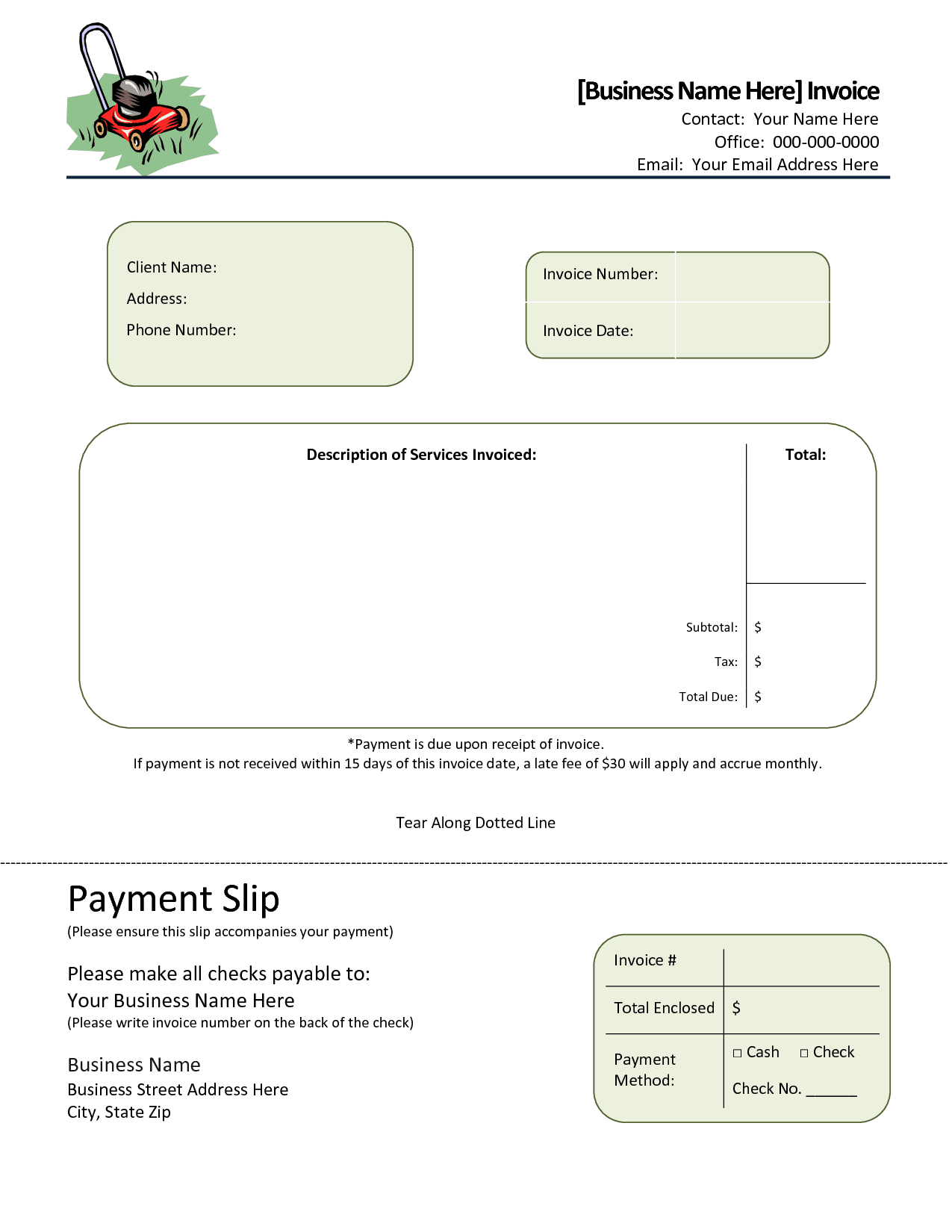 Landscaping Estimate Template —