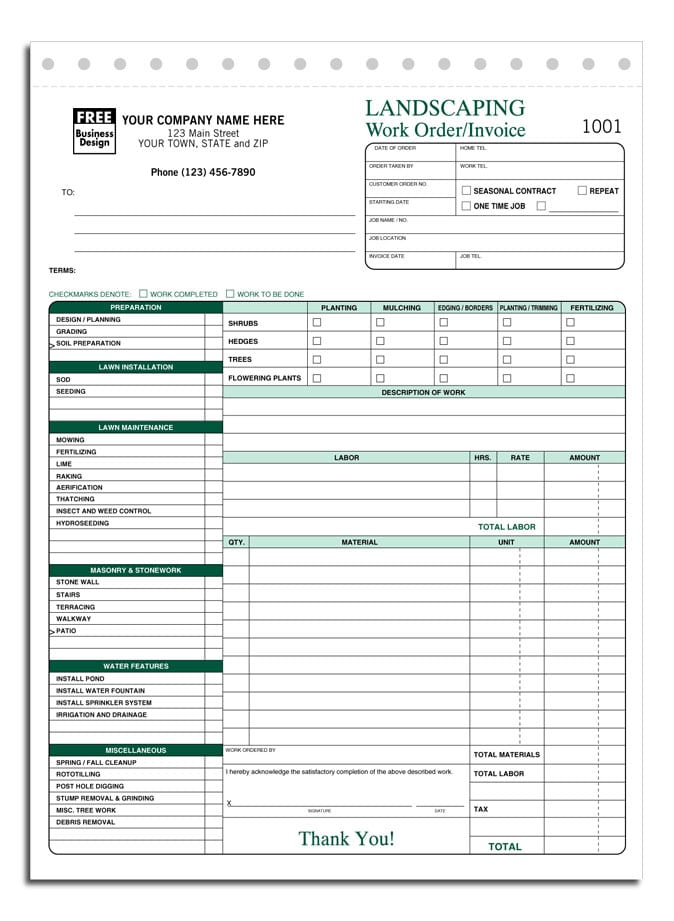 Landscaping Invoice Template - excelxo.com