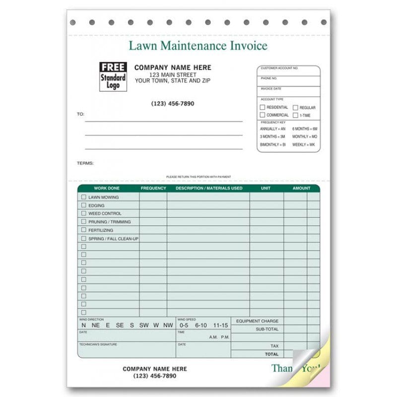 Landscaping Invoices Forms —