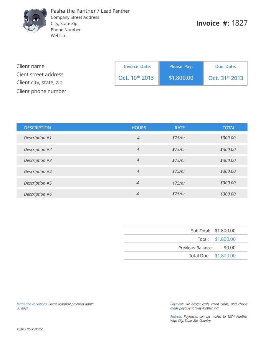 invoice template paypal