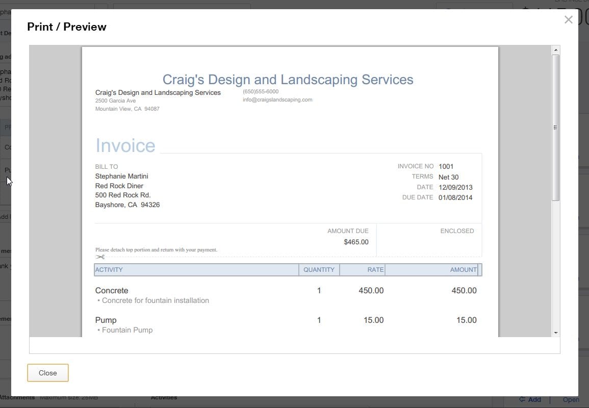 professional invoice templates for quickbooks online