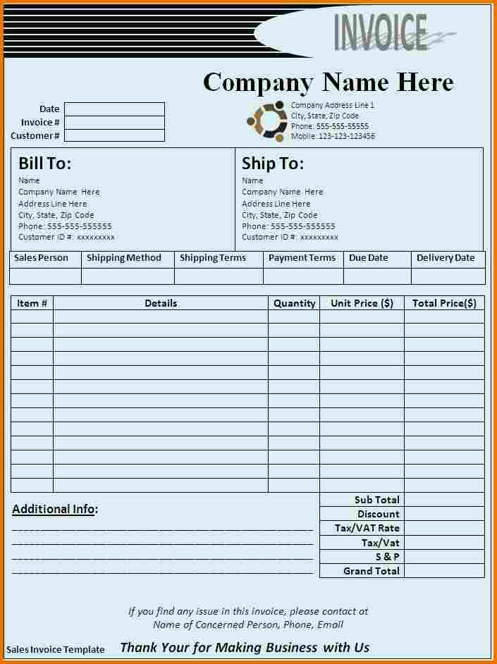 Shipping Invoice Templates Printable Free —