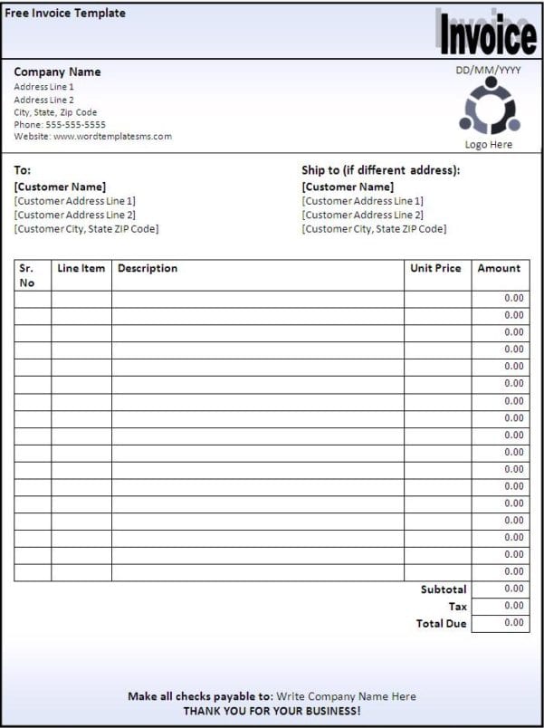 Simple Invoice Template for Mac excelxo com