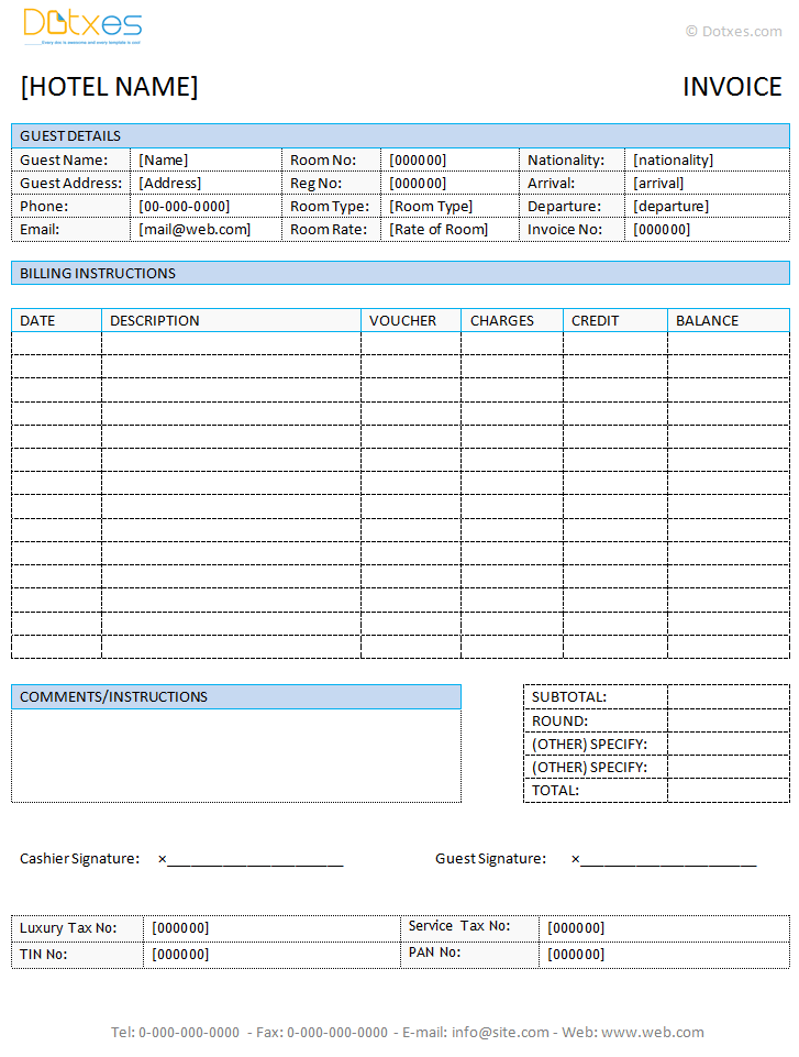 Word Document Invoice Template Free