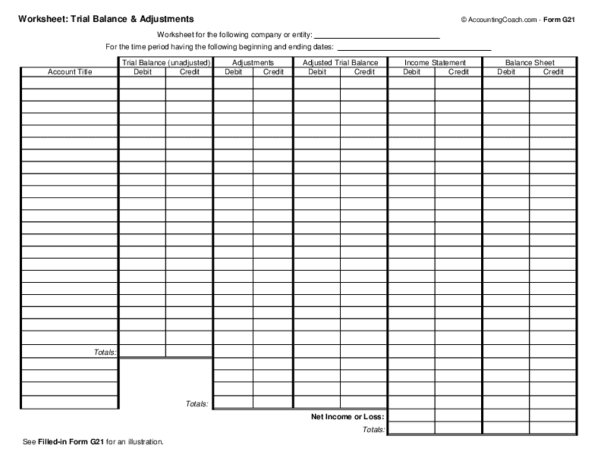 Accounting Worksheet Spreadsheet Templates for Busines Accounting ...
