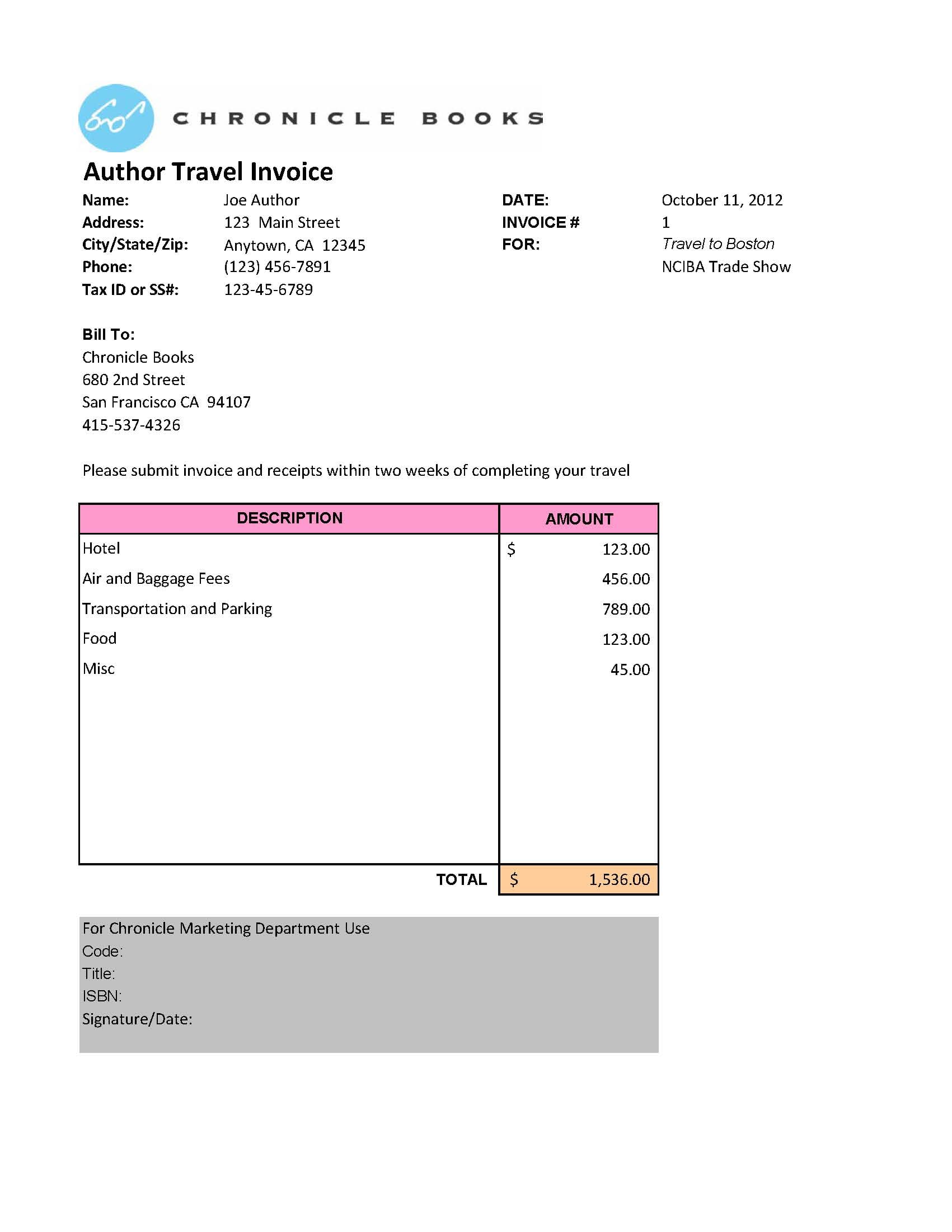 Art Commission Invoice Template