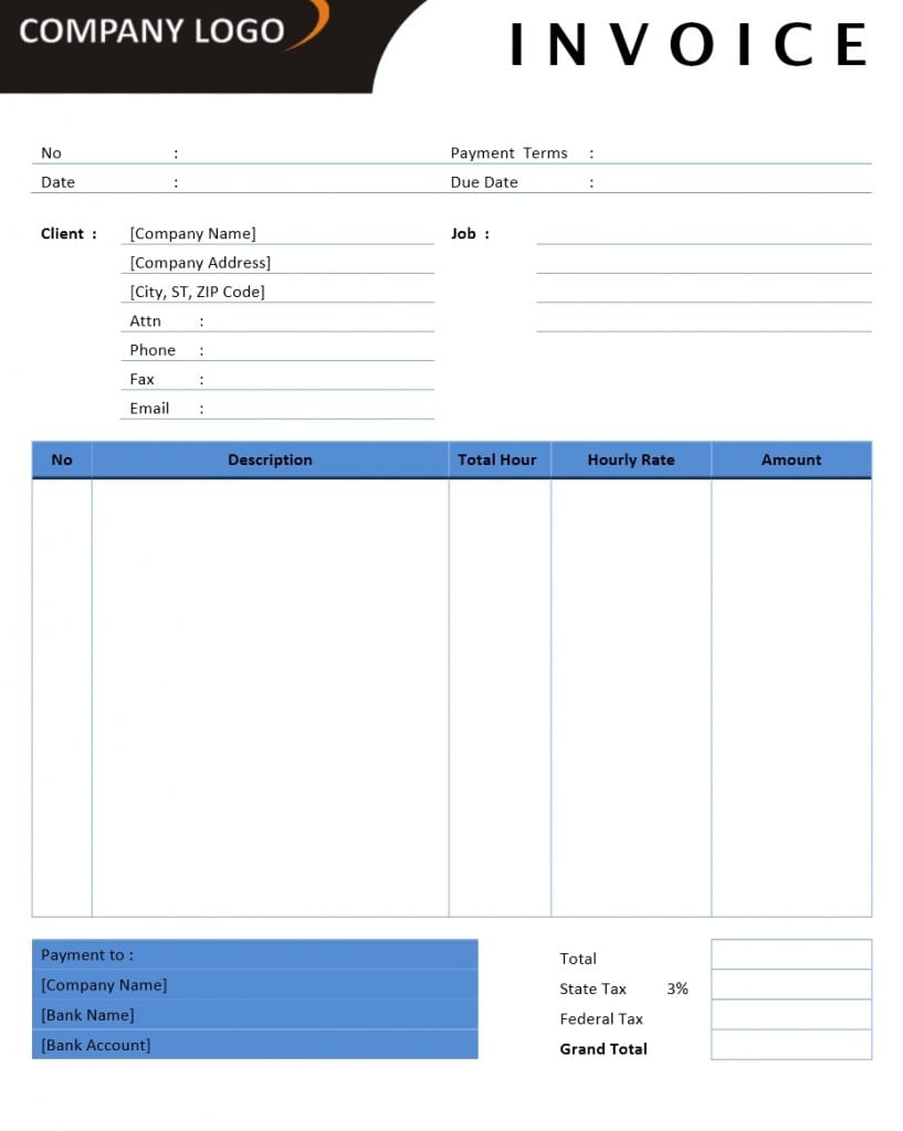 Consultant Invoice Template Word Doc