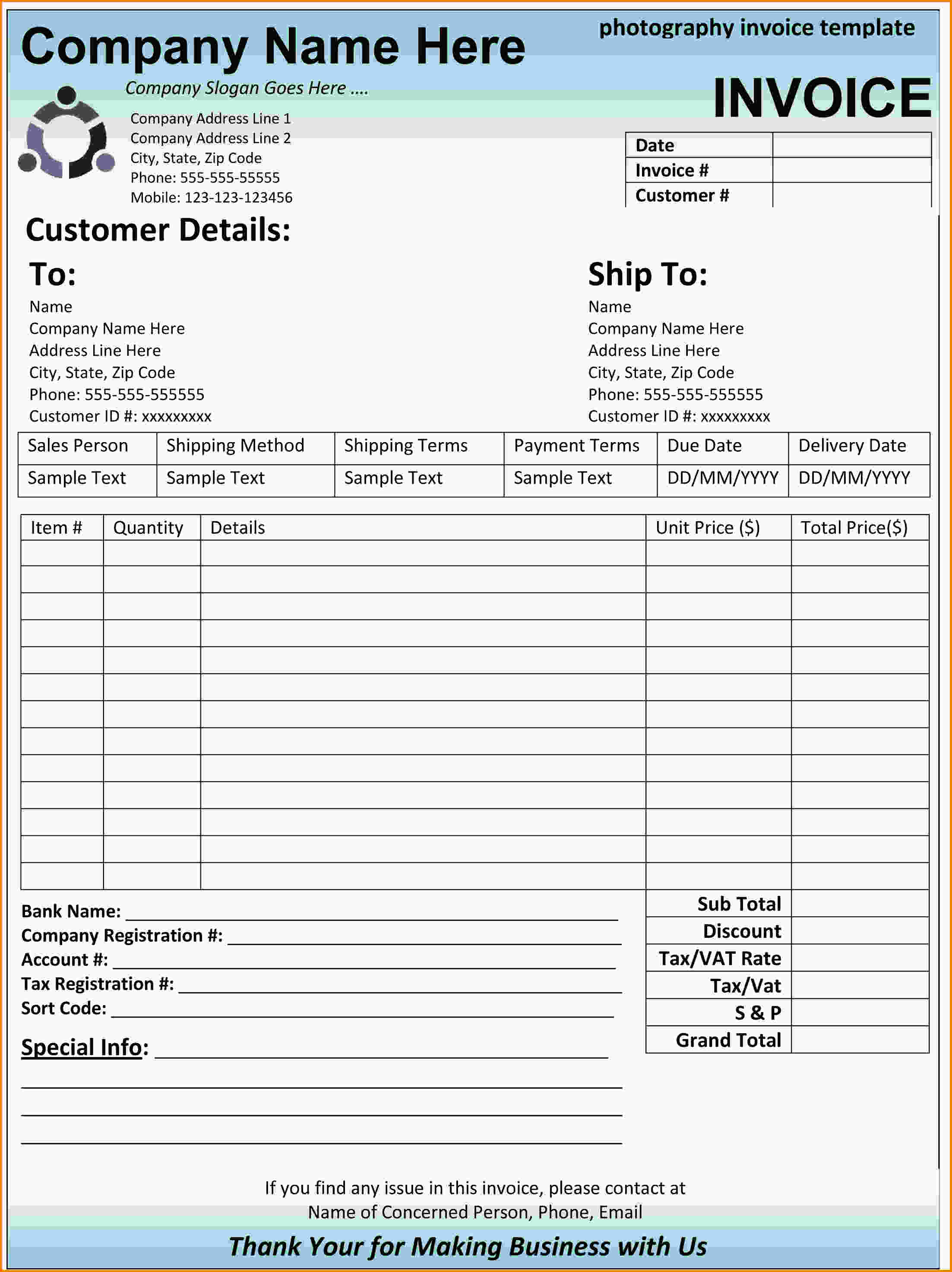 Dental Invoice Template Excel