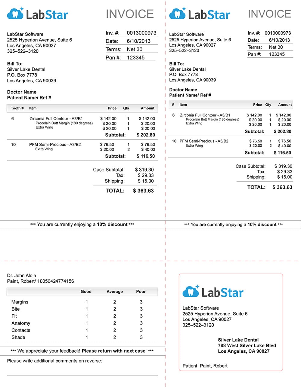 Dental Receipt Sample