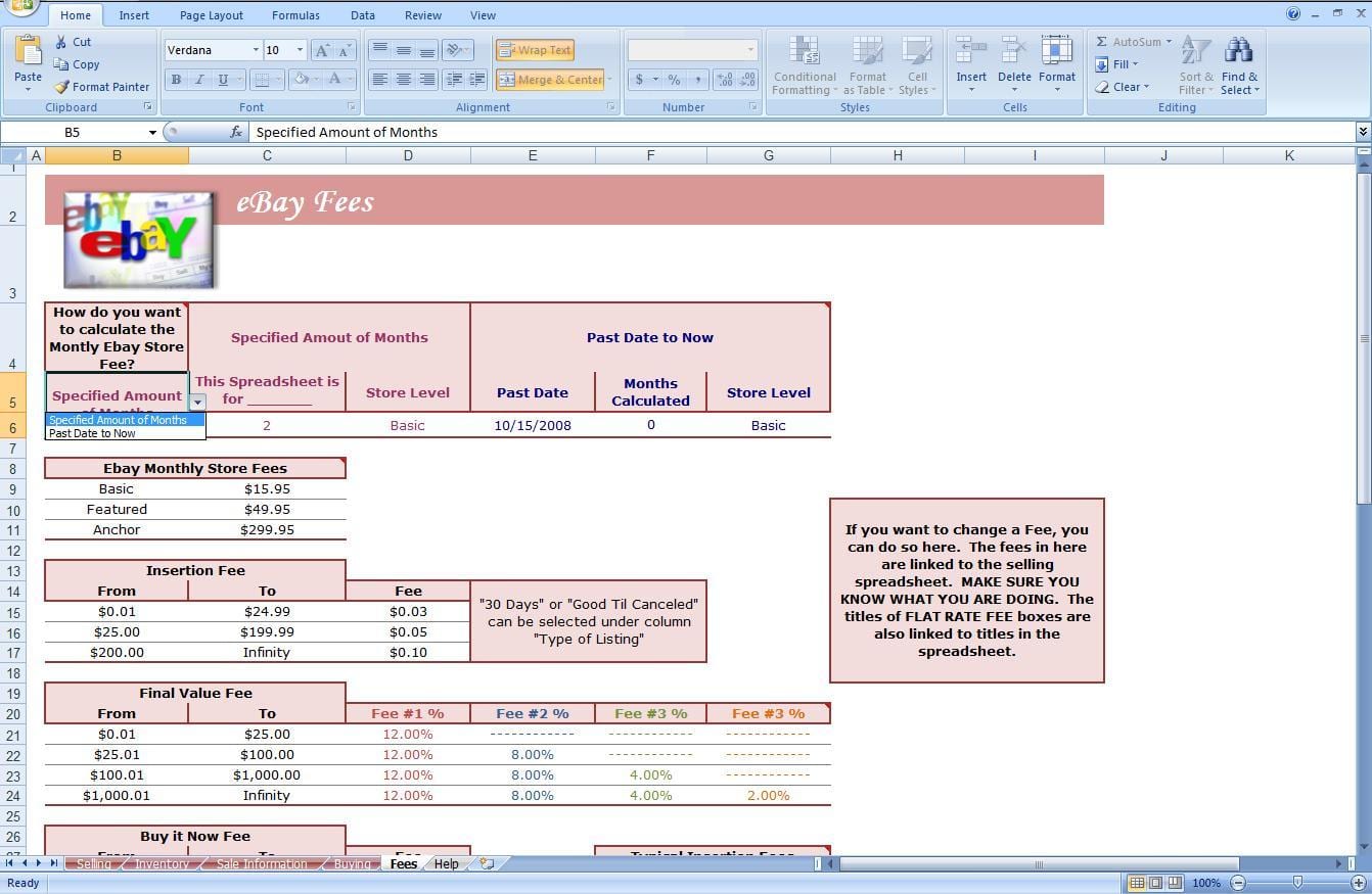 Ebay Excel Templates Download