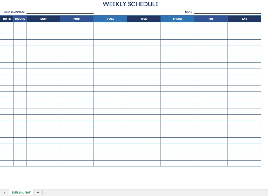 spreadsheet for employee hours for the year