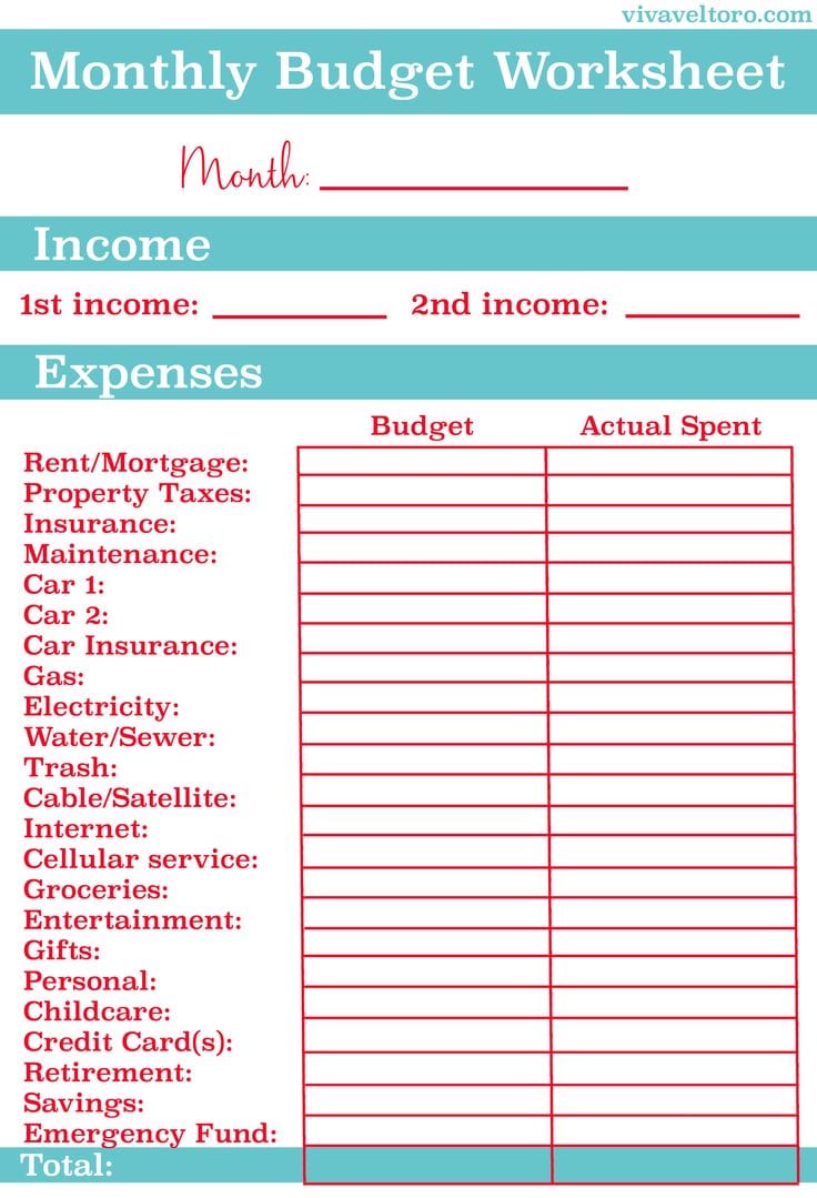 Excel Monthly Budget Template 1