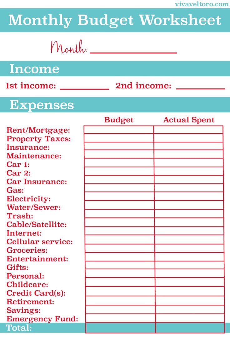 excel household budget template free