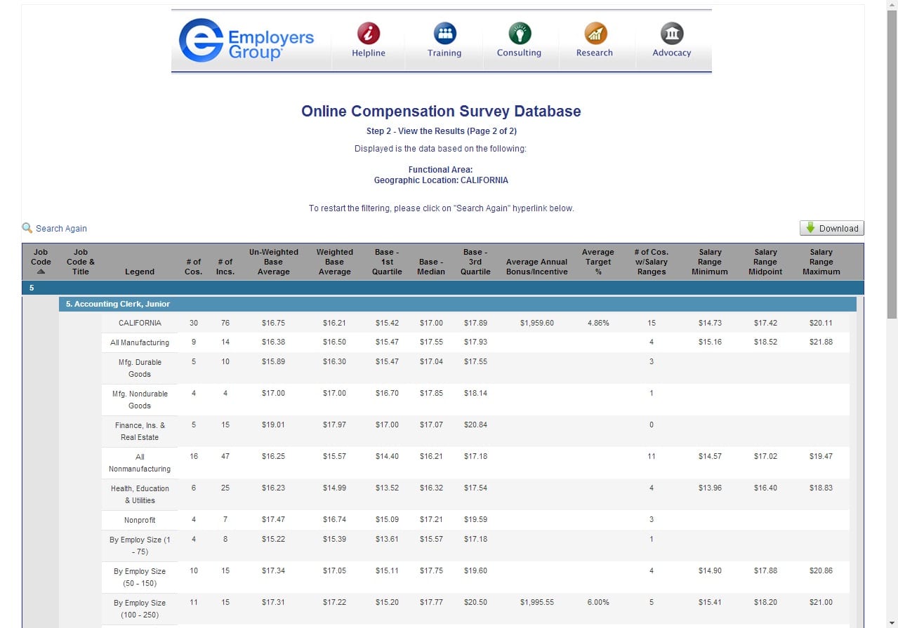 excel spreadsheet for survey results —