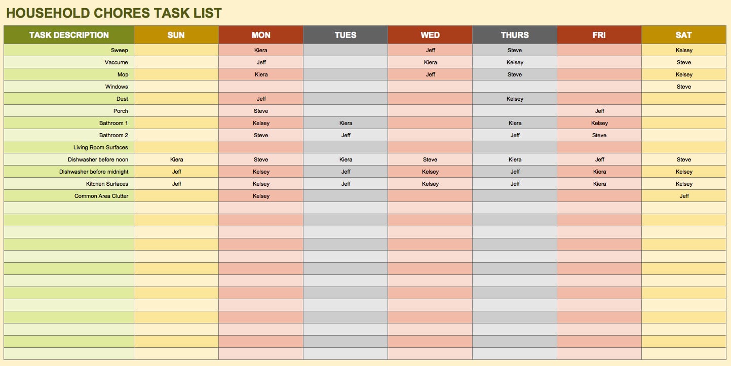 Excel Task Tracker Template