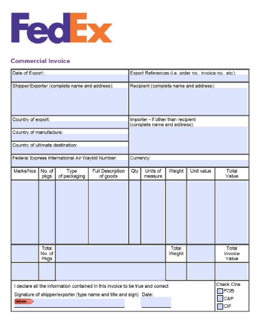 Fedex Customs Invoice Do I Have To Pay