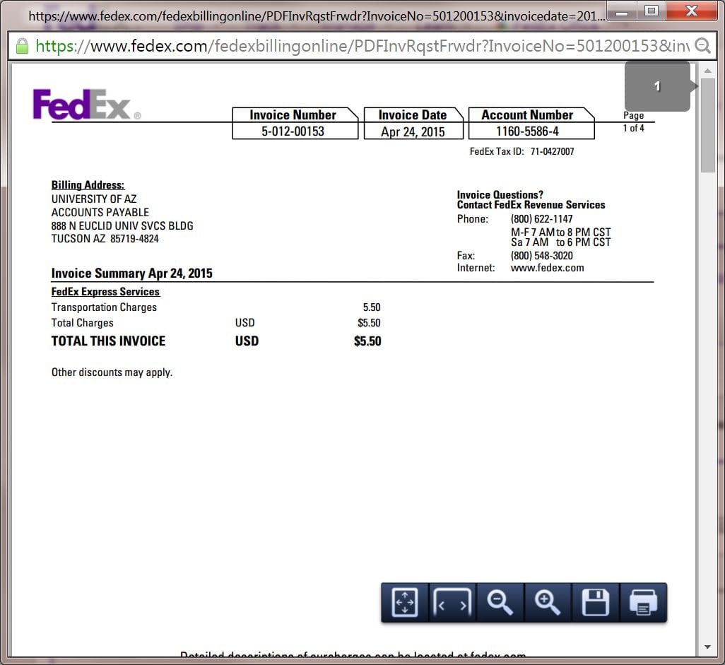 Fedex Invoices